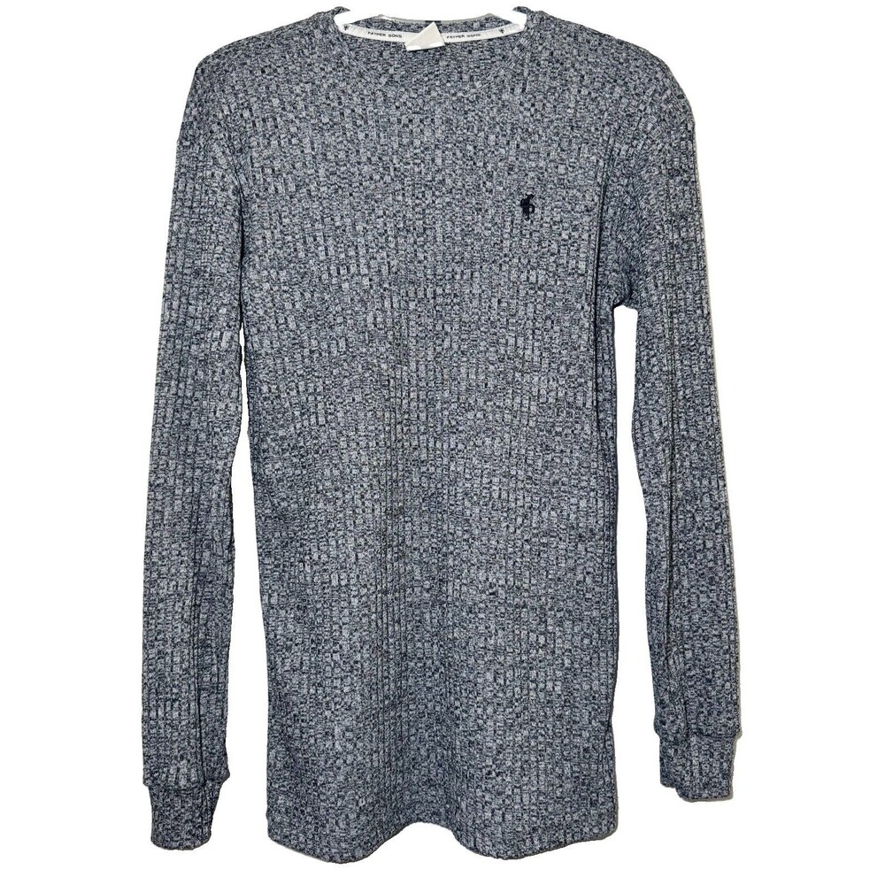 Father Sons Men’s M Gray Ribbed Knit Jumper Long Sleeve Crew Neck FSH537